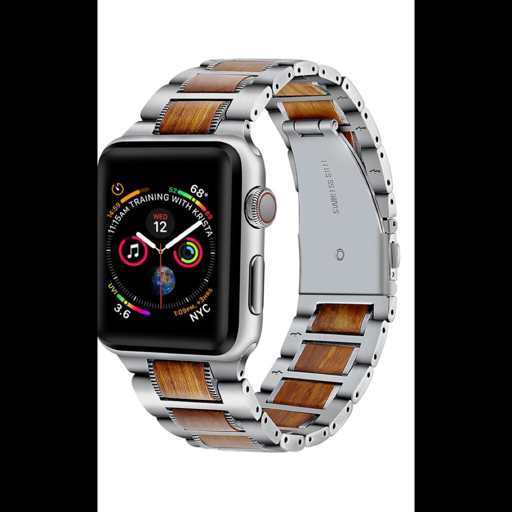 Stainless Steel & Wood Apple Watch® Bracelet